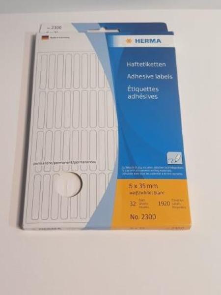 Etiketten 5x35mm 1920 St. weiß