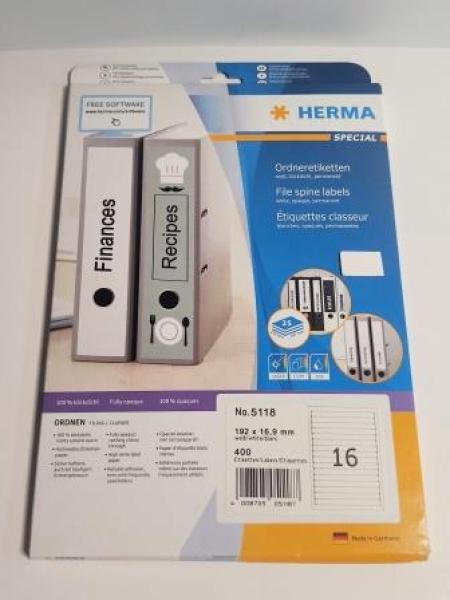 Universaletikett 192x16,9 weiß