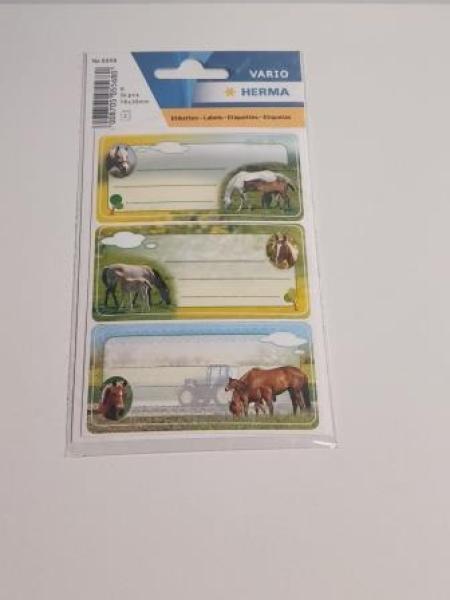 Buchschild Pferde 76x35 mm 6 Stück