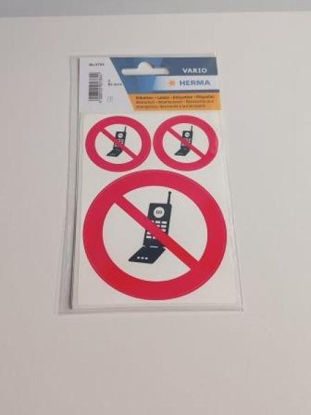 Hinweisetiketten Kein Handy