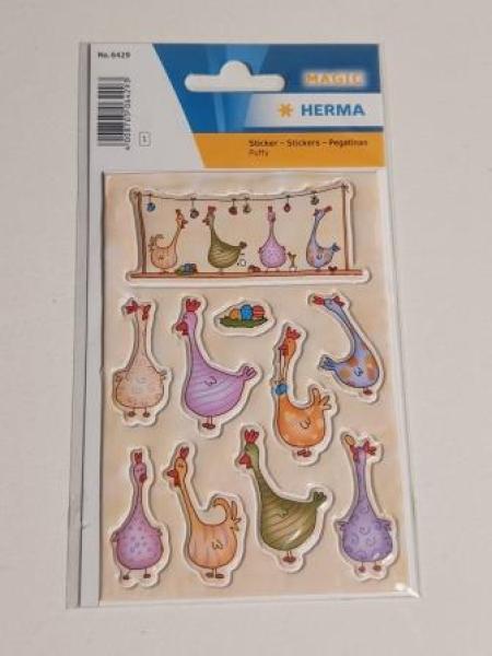 Schmucketikett bunte Hühner 10 Stück