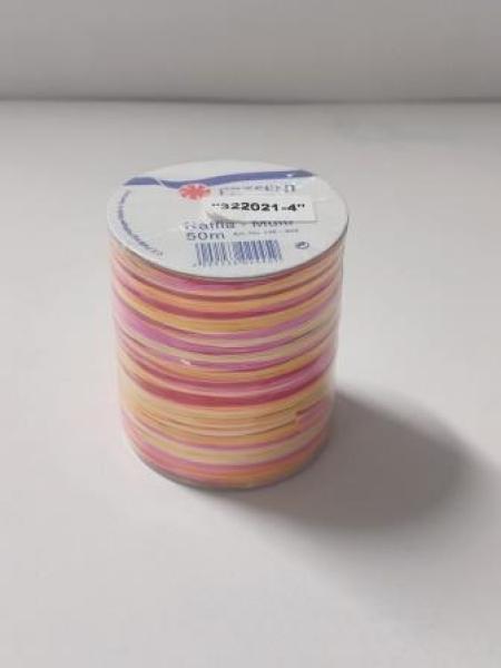 PRÄSENT Geschenkband Raffia matt gelb/rot/orange/pink 3,0 mm x 50,0 m