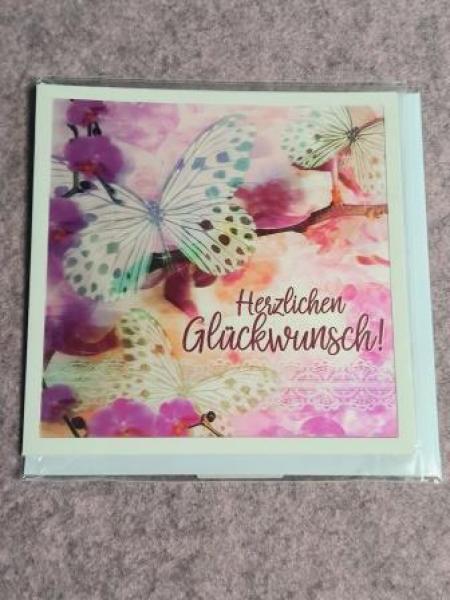 3D Foto Klappkartequadratisch Motiv 1