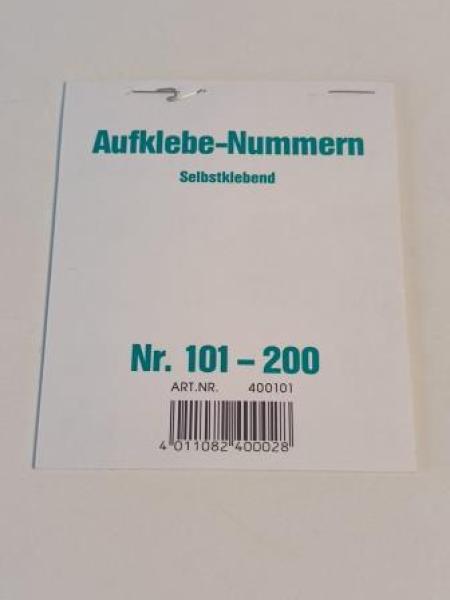 Gewinnaufklebe-Nummern selbstklebend, Nr.101-200