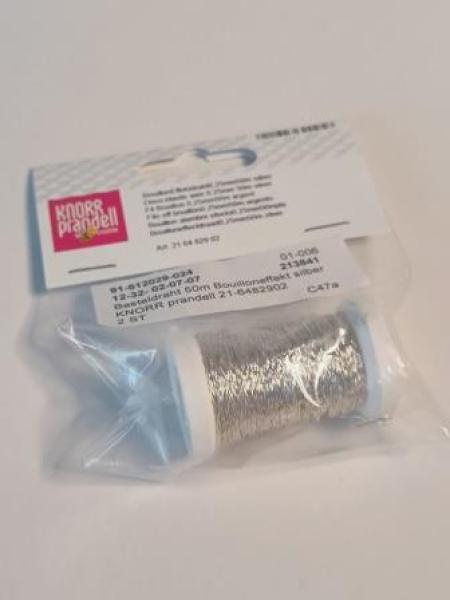 Basteldraht 50m Bouilloneffekt silber