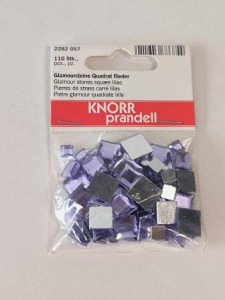 Glamoursteine Quadrat flieder  110 Stk / Bt