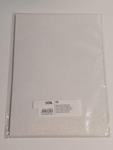 GlitterkartonA4 200g weiß