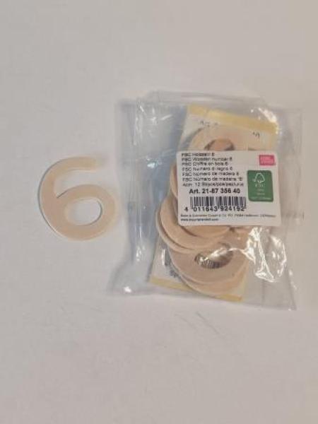 Holzzahl "6" 4cm
