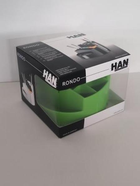 Schreibtisch-Köcher Rondo grün 9 Fächer, 140x140x109mm, Kunststoff