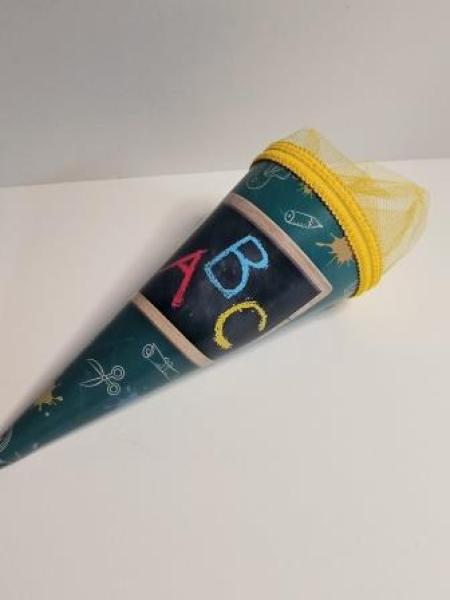 Schultüte Schulanfang 22cm rund