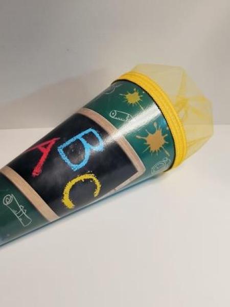 Schultüte Schulanfang 50 cm rund, Tüll