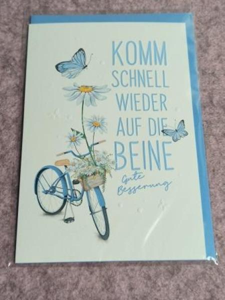 Grußkarte Gute Besserung Fahrrad