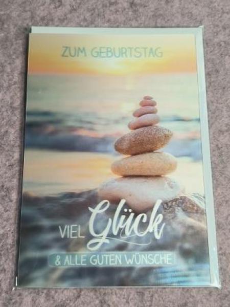 Kurt Eulzer Glückwunschkarte Geburtstag Steine 3D