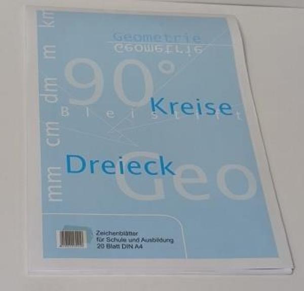 Arbeitsblock - Geometrie A4 Technisch- Zeichnen , 20 Blatt mit Schriftfeld