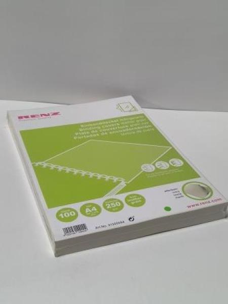 100 RENZ Rückwände für Bindemappen   weiß 	Lederstruktur