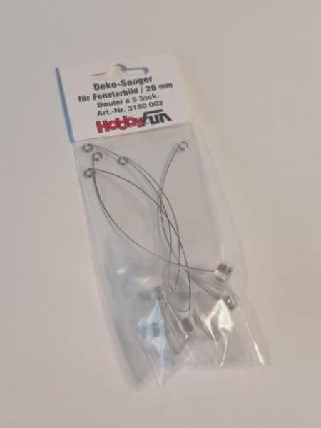 Deko-Sauger für Fensterbild mit Draht, 20 mm, Btl. à 5 St.
