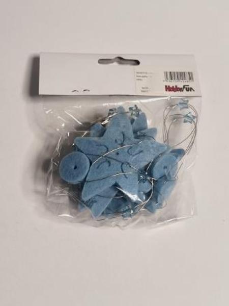 Trendy Filz-Girlande Sterne 1m eisblau