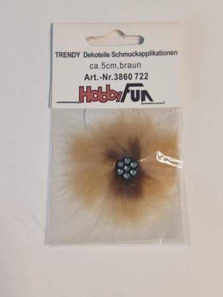 TRENDY Dekoteile Schmuckapplikationen ca. 5cm, braun