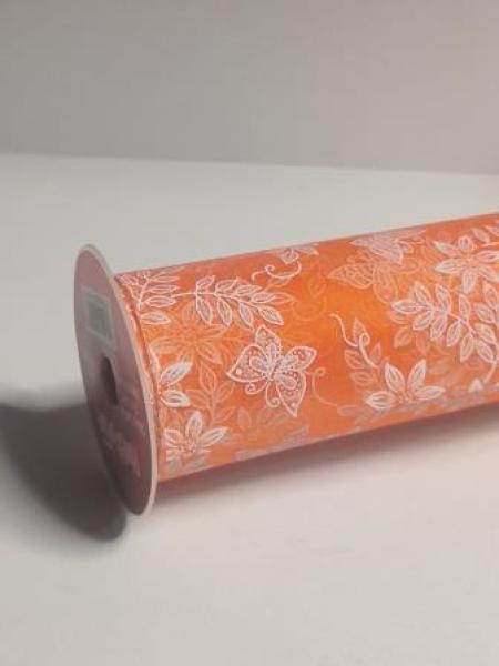 CREApop® Dekostoff 29 cm x 15 m, Schmetterling, orange  ldm