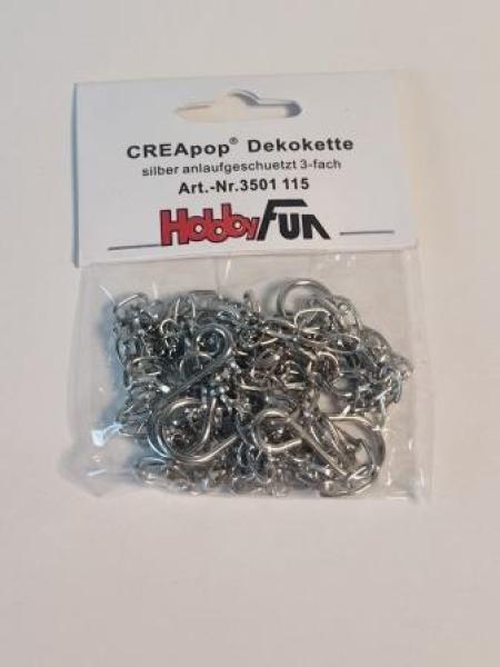 CREApop® Dekokette silber anlaufgeschützt, 3-fach