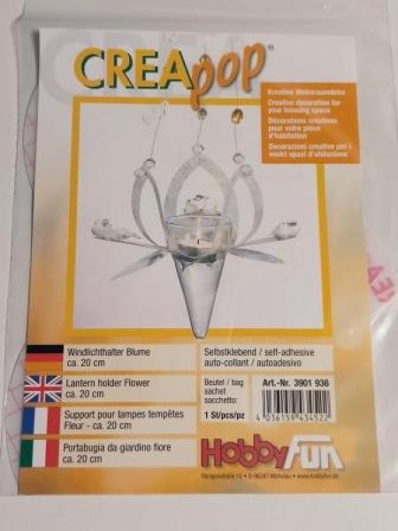 CREApop® Windlichthalter Blume, ca. 20 cm, selbstklebend