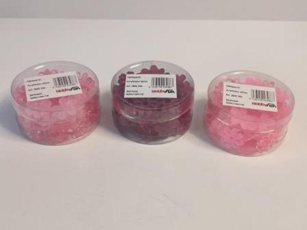 CREApop® Acrylblüten 20 mm Sortiment, lachs/rosé/rot