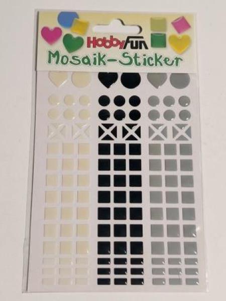 MOSAIK-Sticker weiss-schwarz-grau