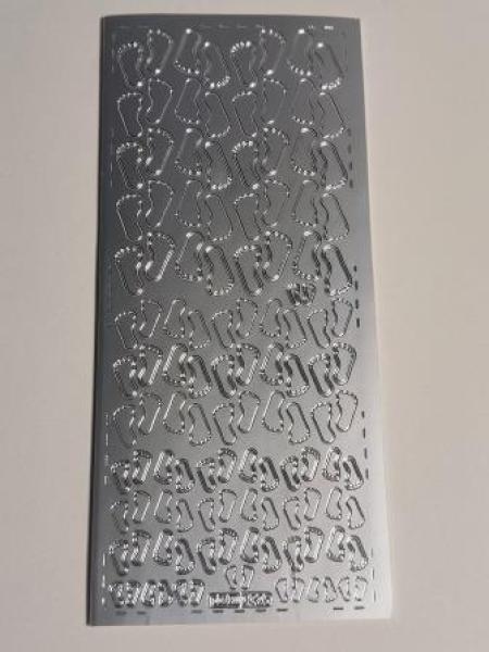 Konturensticker Füße silber