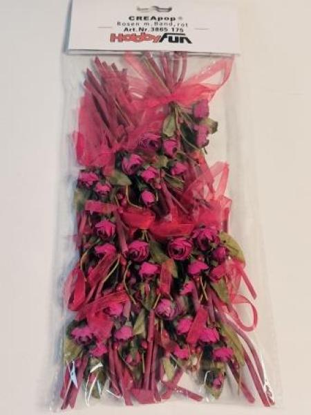 CREApop® Rosen mit Band, rot