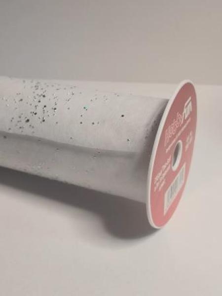 CREApop® Brilliant-Papiervlies weiss/silber, 25 cm x 15 m   ldm