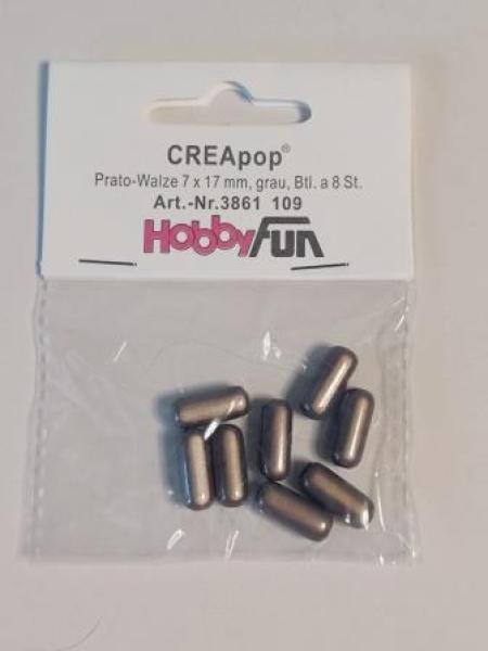 CREApop® Prato-Walze 7 x 17 mm, grau, Btl. à 8 St.