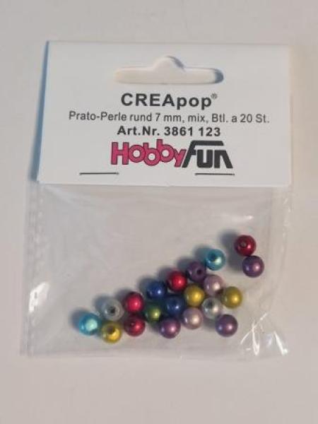 CREApop® Prato-Perle rund 7 mm, mix , Btl. À 20 St.