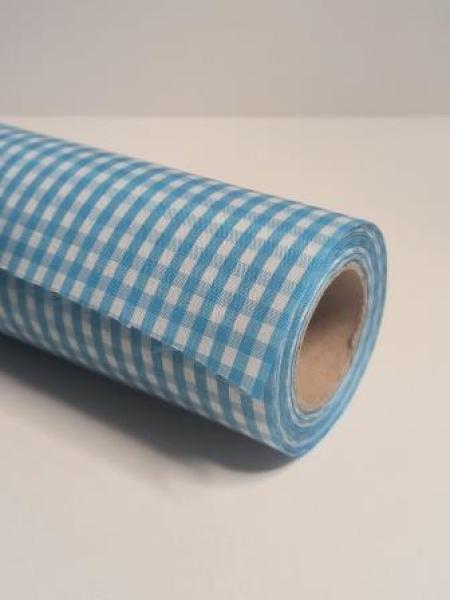 CREApop® Karo-Tischband 20 cm x 10 m, hellblau  ldm