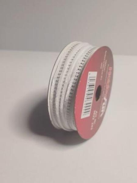 Samtband mit Deko  8 mm / 25 m  weiss   ldm