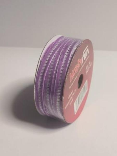 Samtband mit Deko  8 mm / 25 m  lavendel   ldm