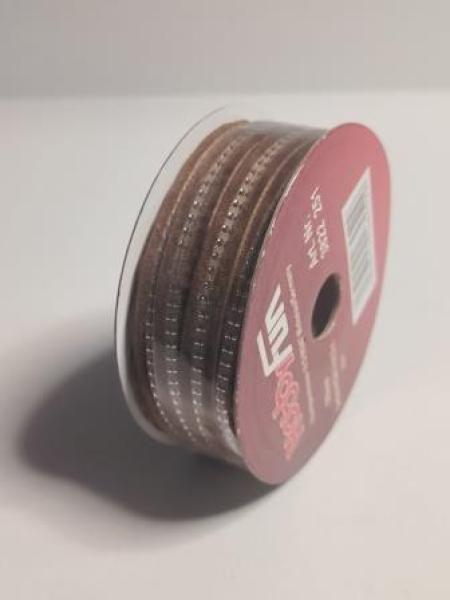 Samtband mit Deko  8 mm / 25 m  braun   ldm