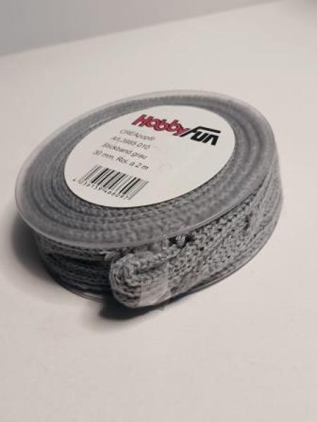 Strickband grau 30 mm / 2 m   ldm