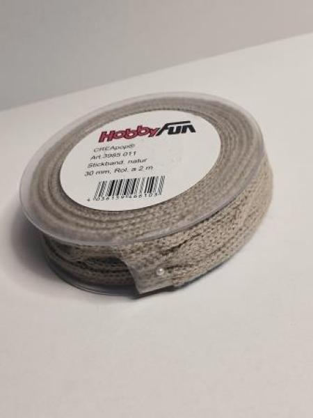 Strickband natur 30 mm / 2 m   ldm