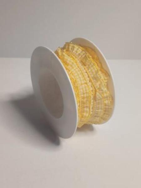 Karo-Rüschenband 10 mm, Rol. à 10 m, gelb   ldm