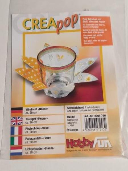 CREApop® Windlicht Blume, 20 cm, Btl. à 1 St.