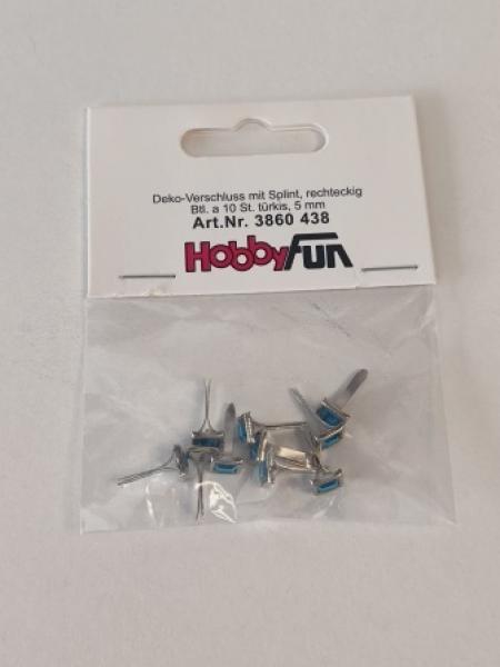 CREApop® Deko-Verschluss mit Splint, Btl. à 10 St. Türkis