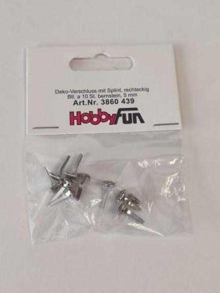 CREApop® Deko-Verschluss mit Splint, Btl. à 10 St. Bernstein