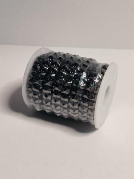 Nieten-Borte Design V, anthrazit, Rol. à 9,2 m