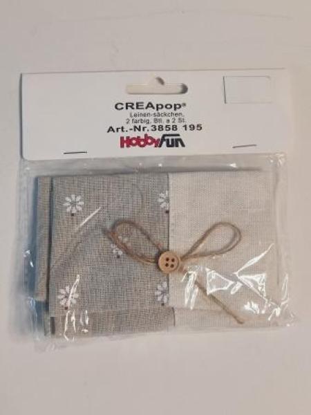 Leinensäckchen 2 farbig Btl/2Stk