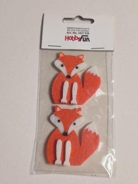 TRENDY Filzdeko Fuchs II, Btl. à 2 St., 5 cm, rot-braun