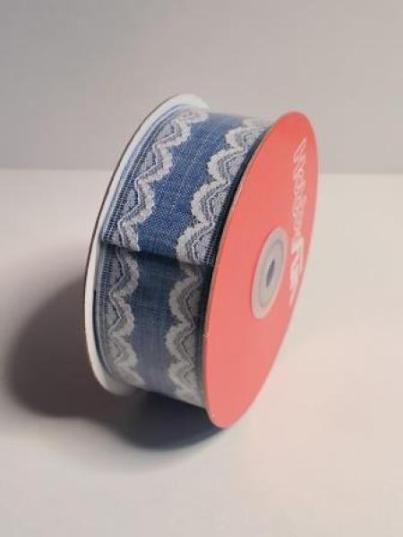 Dekoband Malmö 3,8 cm, blau, Rol. à 10 m  ldm