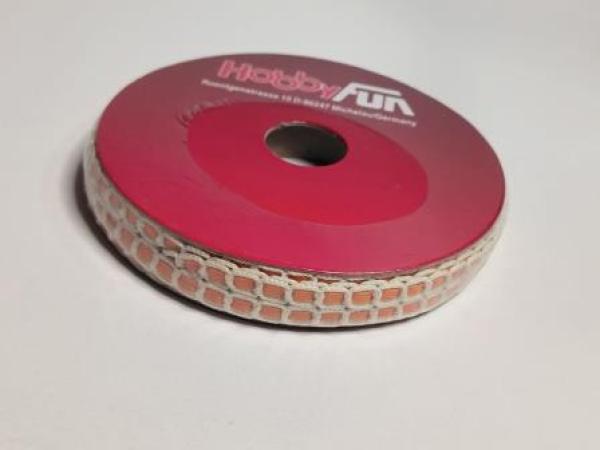 Borte ca. 8 mm, orange/creme, Rol. à 20 m  ldm