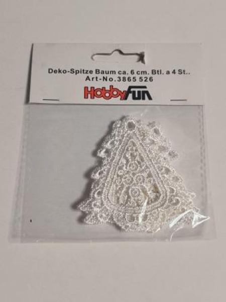 Deko-Spitze Baum ca. 6 cm, Btl. à 4 St.