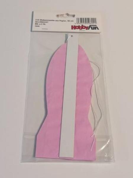 3D-Wabenrosette aus Papier, 36 cm, rosé, Btl. à 1 St.