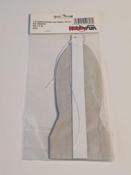 3D-Wabenrosette aus Papier, 36 cm, grau, Btl. à 1 St.